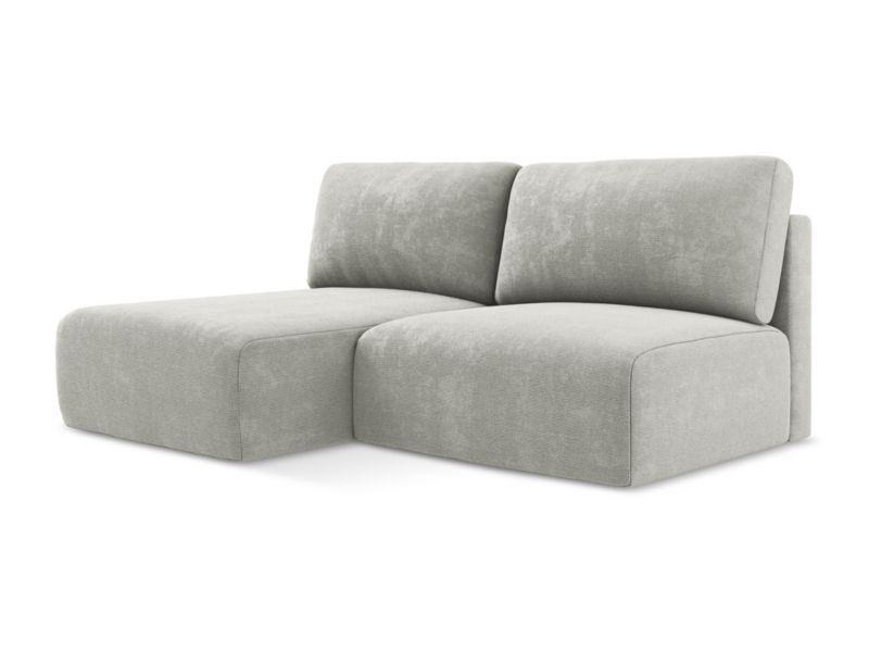 Lewy narożnik z funkcją spania LaMiaSofa OSTIA z tkaniny szenilowej 210x149 cm jasny szary 1 szt.