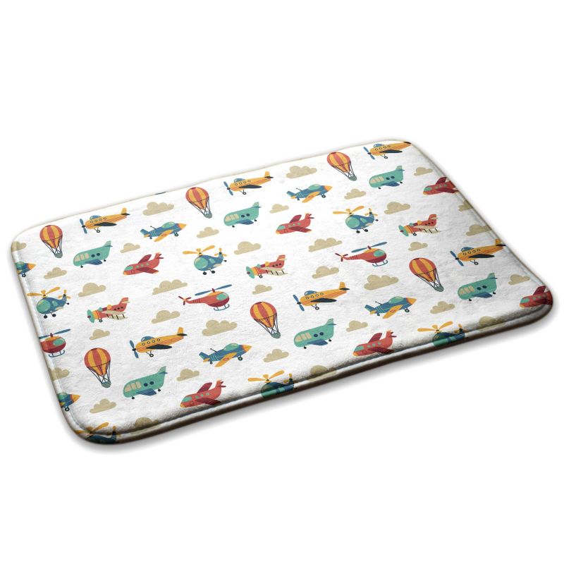 Dywanik dla dzieci Tulup 75x45cm Samoloty i balony Miękki i antypoślizgowy 1 szt.