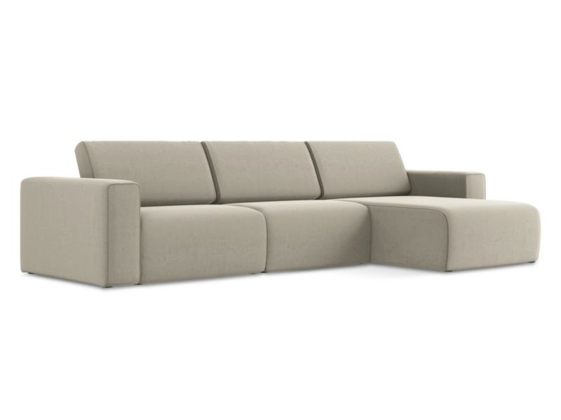 Modułowa sofa 4-osobowa LaMiaSofa CASERTA z tkaniny welwetowej 314x167 cm perłowy 1 szt.