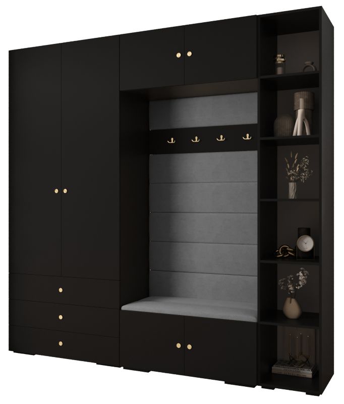 Garderoba do przedpokoju Abiks INOVA 2 Z10 czarny+złoty+manila16 1 szt.