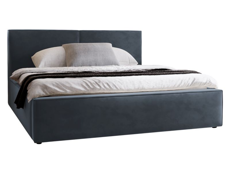 Łóżko tapicerowane MIRJAN 24 z pojemnikiem Santos Sztruks 180 denim 1 szt.