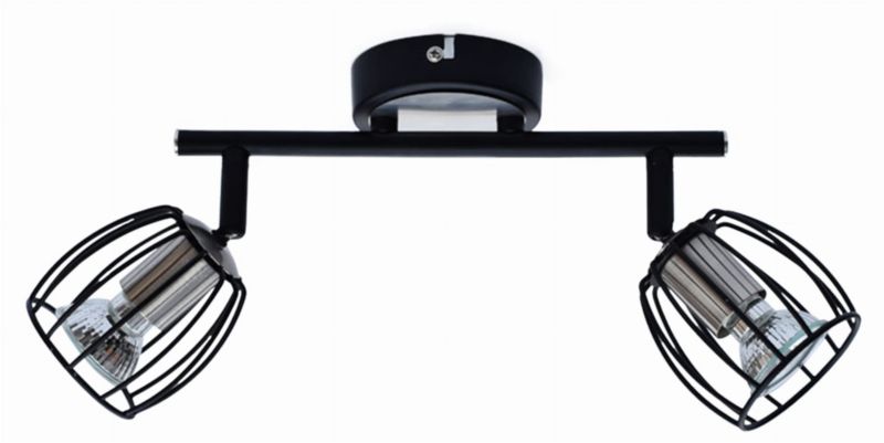 Lampa sufitowa Candellux Zonk czarno-srebrna wym: 17 x 32 x 9 cm 2xGU10 x 3W 1 szt.