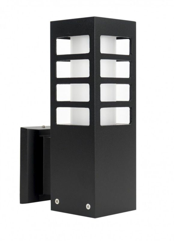 Kinkiet ścienny zewnętrzny SU-MA Rado czarny klosz biały 1 x E27 x IP54 wym: 25 x 8 x 14 cm - 1 szt.