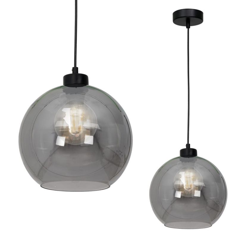 Lampa sufitowa wisząca Milagro Sofia 5776 czarno-przezroczysty szerokość 25 cm 1xE27 x 60W 1 szt.