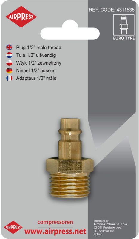 Wtyk Airpress 1/2 cala zewnętrzny