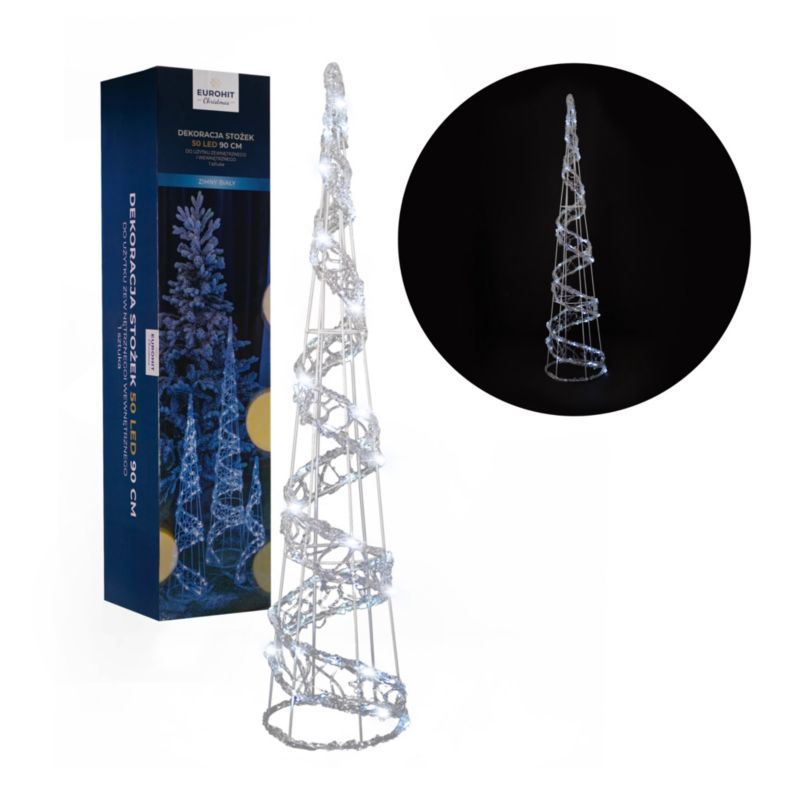 Dekoracja Stożek 50 LED Corciano 90 cm do użytku wewnętrznego i zewnętrznego zimny biały 1szt.