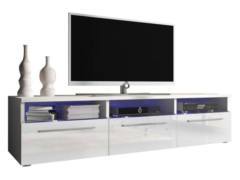 Szafka RTV MIRJAN 24 II biały + biały połysk 1 szt.