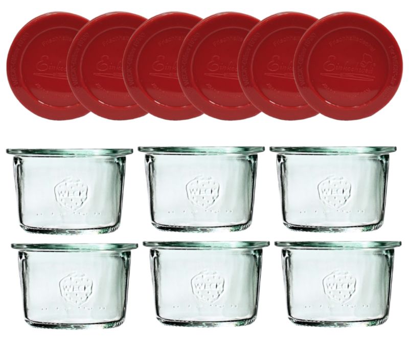 Słoiki MODO24 Weck 80 ml fi 60 mold z silikonowymi wiekami 6 kpl.