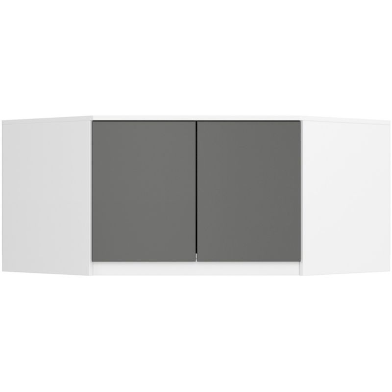 Nadstawka na szafę Akord S100 Biała 100 cm 2 drzwi kolor Grafit Szary mat 3 półki 100x50x55 cm 1 szt.