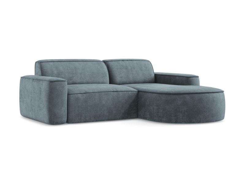 Narożnik prawostronny LaMiaSofa MELISSA z tkaniny szenilowej 224x166 cm jeans 1 szt.