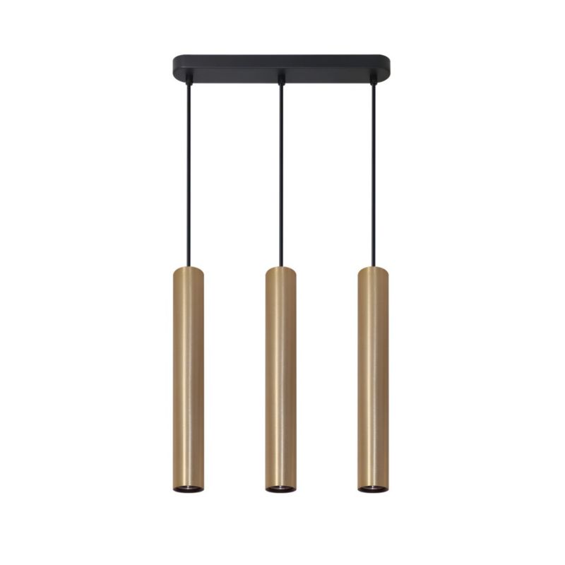 Lampa wisząca Polux Lungomare 6164 złoty galwanizowano-satynowa czerń tuby 3xGU10 x 10W 1 szt.