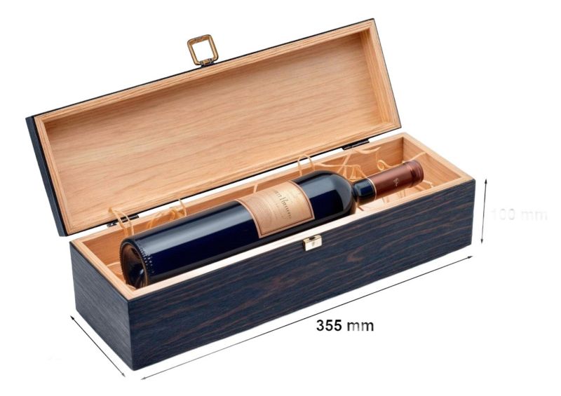 Drewniane pudełko na wino Neopak K-981 EX Niebieskie Granatowe 1 szt.