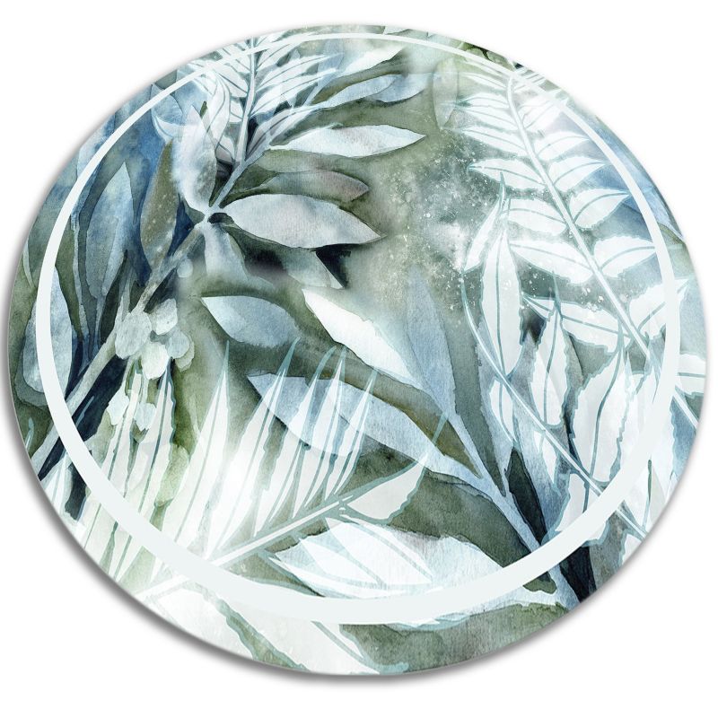 Dywan Tulup Winylowy z Nadrukiem Okrągły Tulup fi150 cm Kwiaty akwarelowe Uniwersalny z Modnym Wzorem 1 szt.