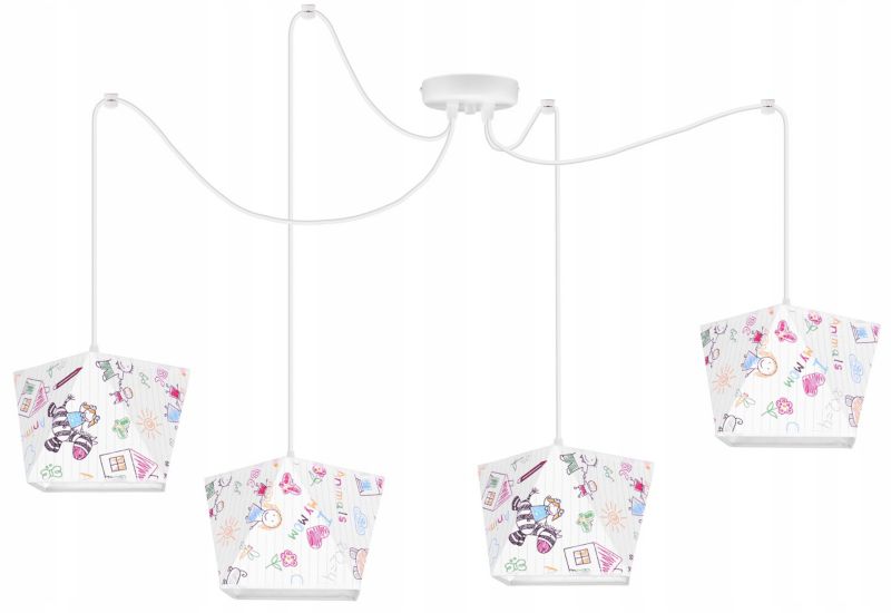 Lampa sufitowa wisząca Light Home LH Spider 4x E27 60W biały 1szt.