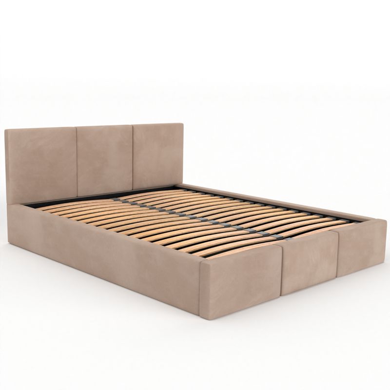 Łóżko podwójne tapicerowane Kobi VALENTINO160x200 pojemnik na pościel - Beżowy 1 szt.