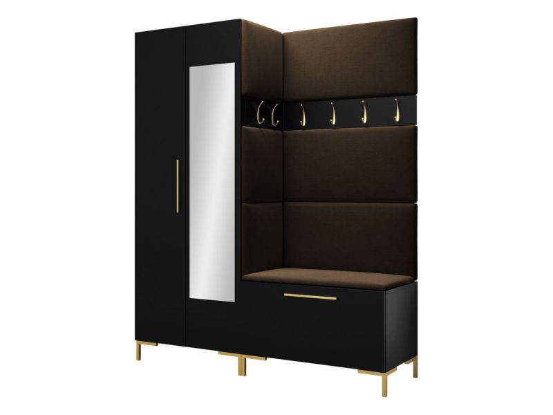 Garderoba MIRJAN 24 Zilion IX czarny + brązowy 1 kpl.