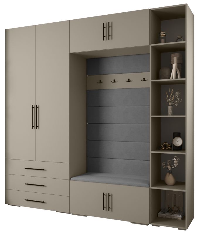 Garderoba do przedpokoju Abiks INOVA 3 Z10 kaszmir+czarny+manila16 1 szt.