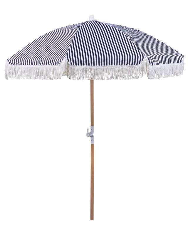 Parasol ogrodowy 150 cm czarny z białym Mondello 1 szt.
