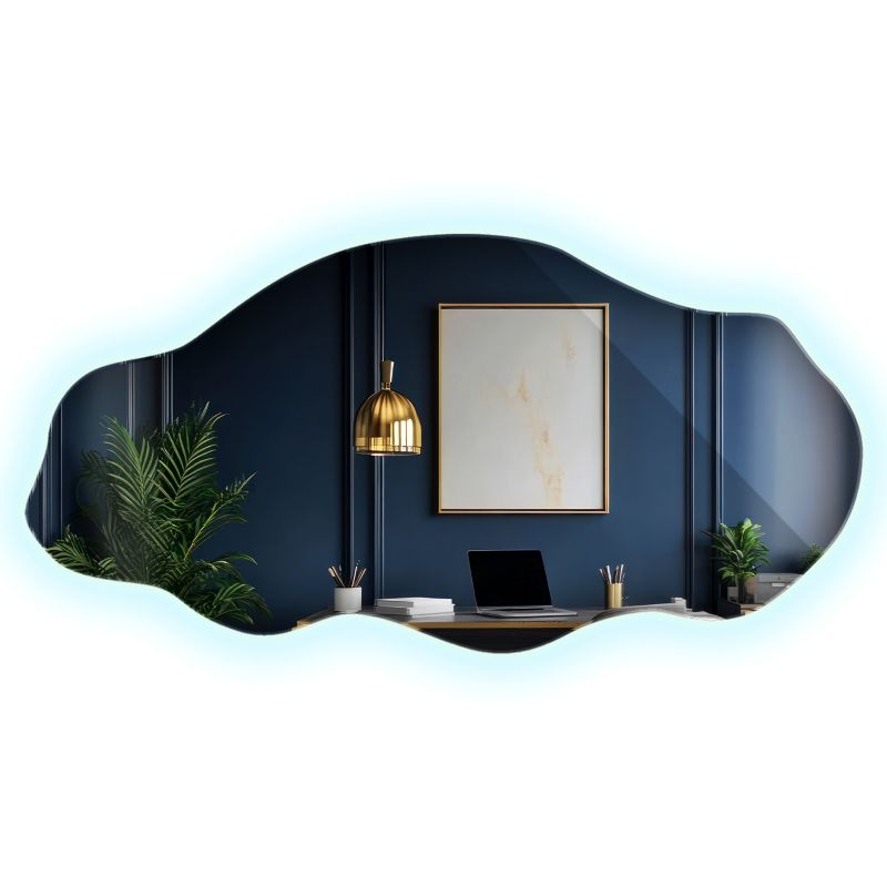 Lustro Podświetlane LED ArtPrintCave 40 x 80 cm Zimne Światło Dekoracyjne Nieregularny Kształt 1 szt.