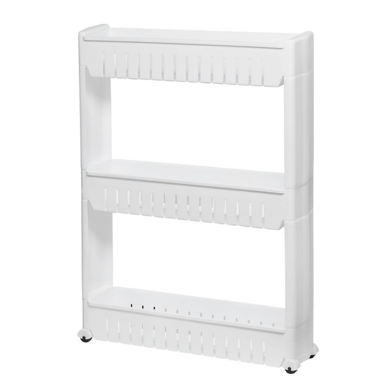 Szafka łazienkowa mobilna Springos regał na kółkach 3 poziomy biały 1 szt.