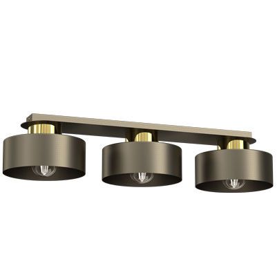 Lampa sufitowa wisząca Luminex Marti tytanowy złoto-złoty połysk wym: 14 x 68 x 20,5 cm 3xE27 x 15W 1 szt.