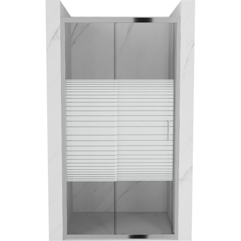Drzwi prysznicowe rozsuwane Mexen Apia chrom pasy 130x190 cm 1 szt.