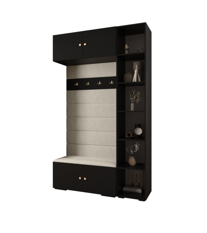 Garderoba do przedpokoju Abiks INOVA 2 Z20 czarny+złoty+manila02 1 szt.