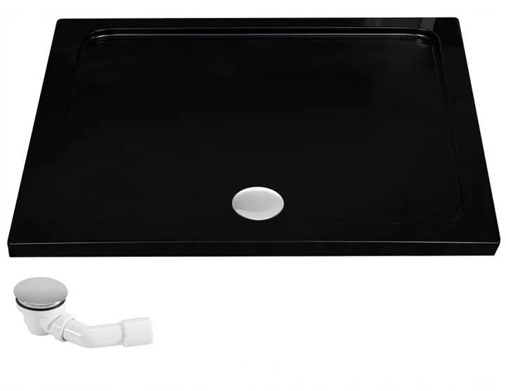 Brodzik Prysznicowy Akrylowy Rea Savoy Czarny 80X100 100X80X6Cm 1 Szt