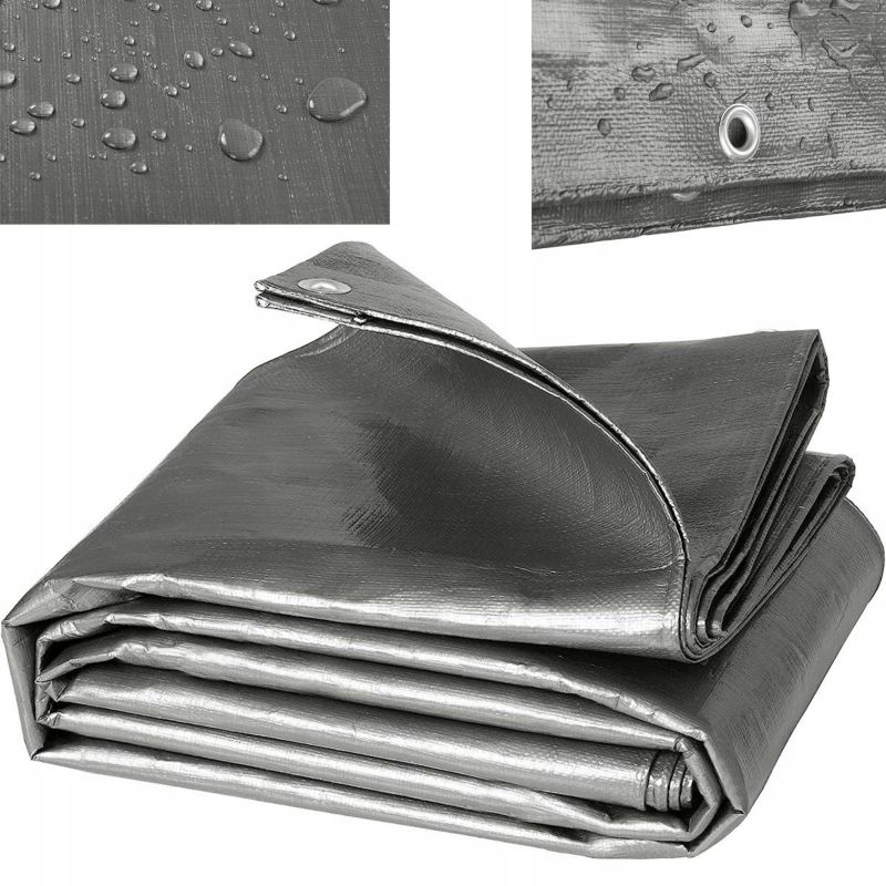 Plandeka Bradas 3x5m 120g/m² gruba wodoodporna mrozoodporna gruba szara 1 szt.