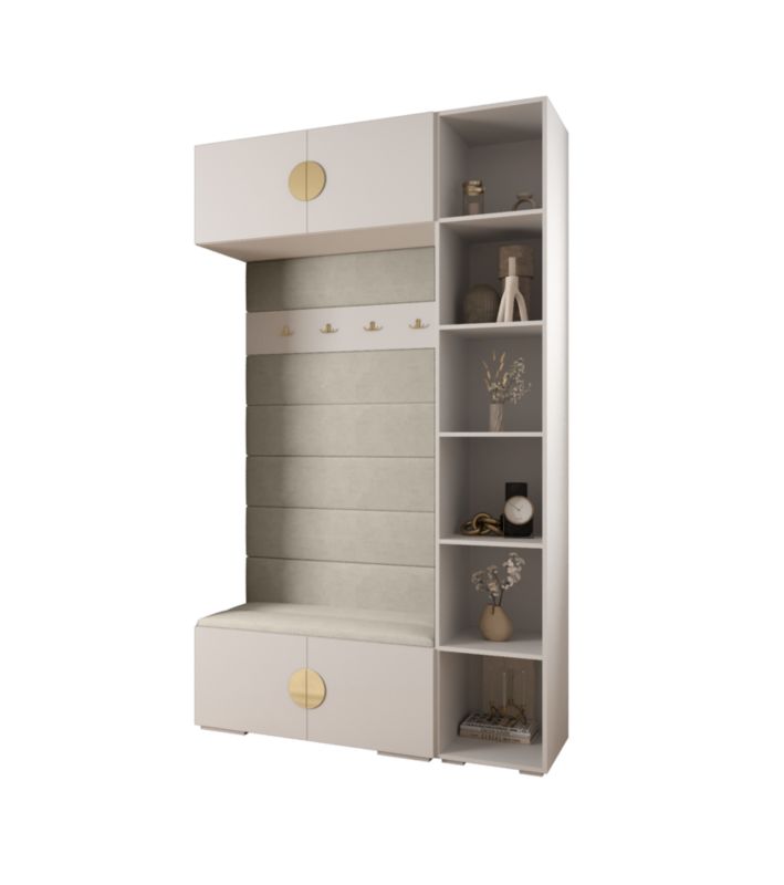 Garderoba do przedpokoju Abiks INOVA 4 Z20 biały+złoty+manila02 1 szt.