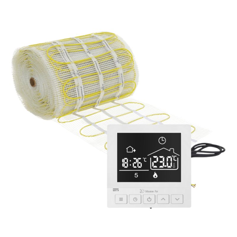 Zestaw mat grzewczych pod płytki Mission Air MA-160 14m² + Taurus Biały 1szt