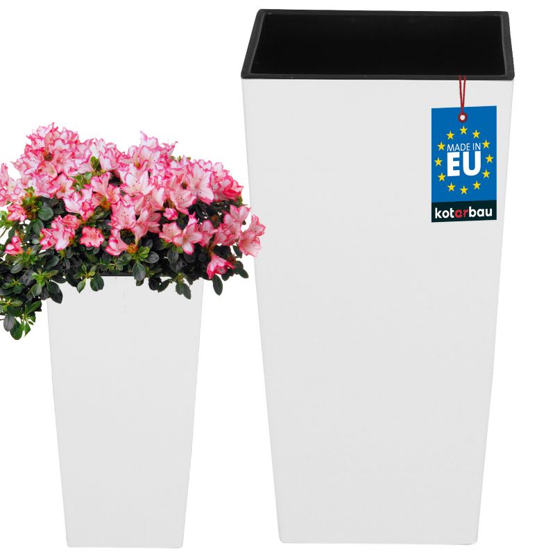 Doniczka KOTARBAU 170x170x325 mm urbi square biała z wkładem 1 szt.