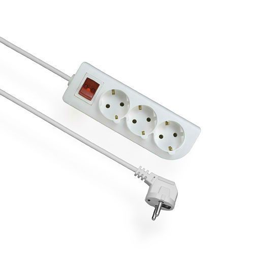 Przedłużacz ELGOTECH SCHUKO z wyłącznikiem biały 3-gniazda 3m OMY 3x1 PSCH-303W 1szt.