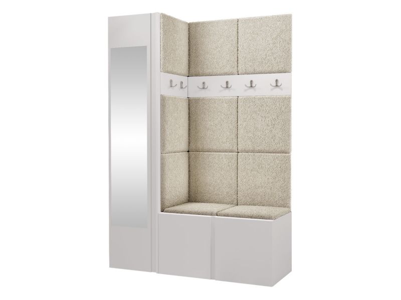 Garderoba MIRJAN 24 Orion X biały + beżowa bukla 1 kpl.
