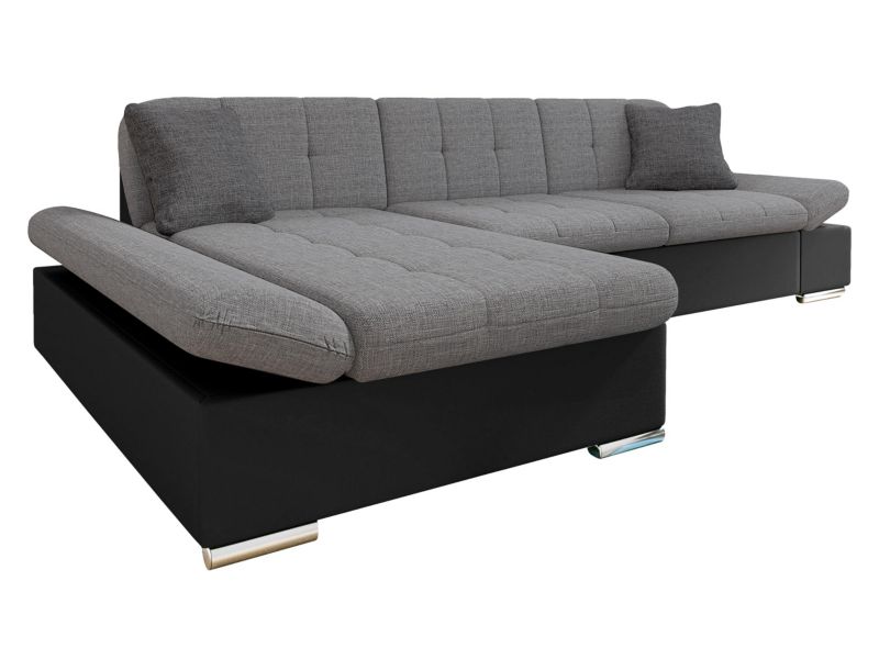 Narożnik MIRJAN 24 do salonu Montana Sale lewy czarna ekoskóra/szary/grafitowy 1 szt.