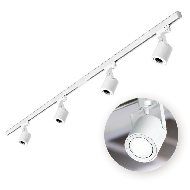 Oświetlenie szynowe 3-fazowe Kobi 4x Reflektor GU10 + 2x Szyna 1m + Łącznik I 1kpl.