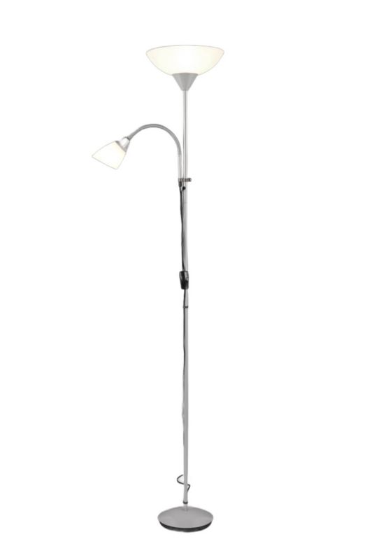 Lampa podłogowa stojąca RL Erzwo srebrno-biała 2 x E14 / E27 x 190W wym: 180 x 28 x 22,5 cm - 1 szt.