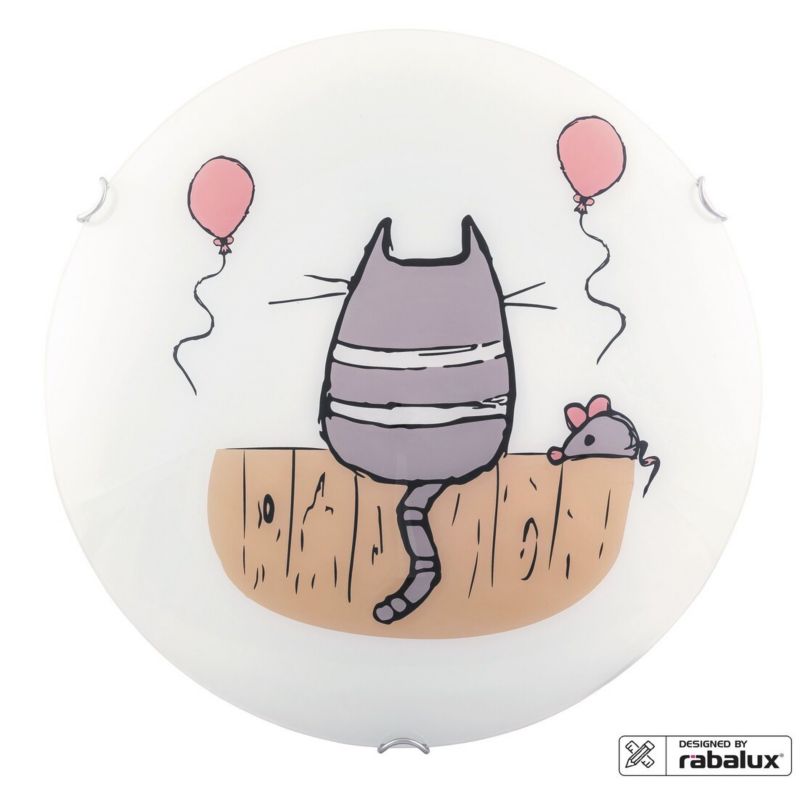 Plafon sufitowy nowoczesny Rabalux Cathy wielokolorowy szkło 2 x E27 x 60W IP20 wym: 40 x 40 cm - 1 szt.