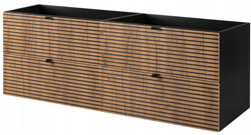 Szafka pod umywalkę Furnidea 160 cm czarna cztery szuflady frezowany front dąb craft LOFT 1 szt.