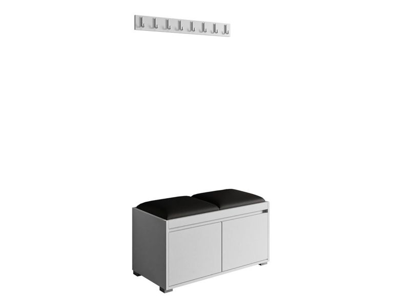 Zestaw do przedpokoju MIRJAN 24 Grawis 80 I biały + czarna ekoskóra 1 kpl.