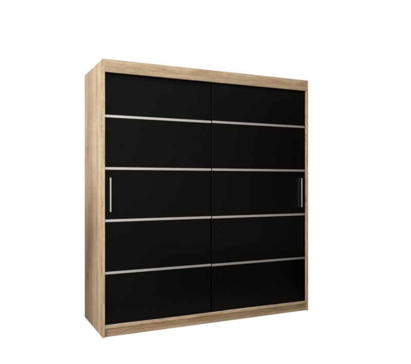 Szafa przesuwna Garderoba Abiks Verona 1 180 sonoma + czarny 1 szt.