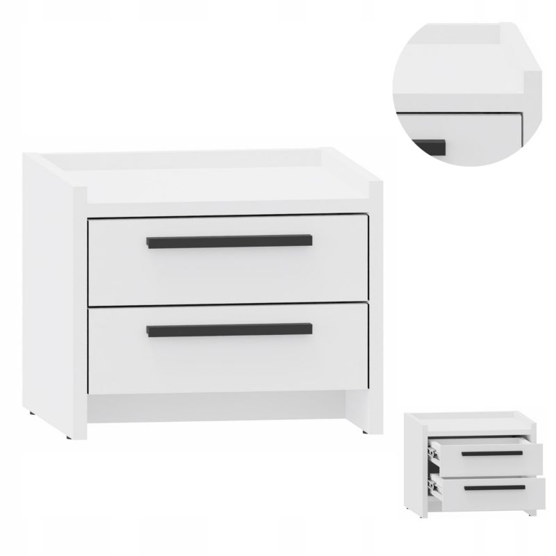 Szafka nocna Matkam ALTIVO 2SN stolik biały 1 szt.