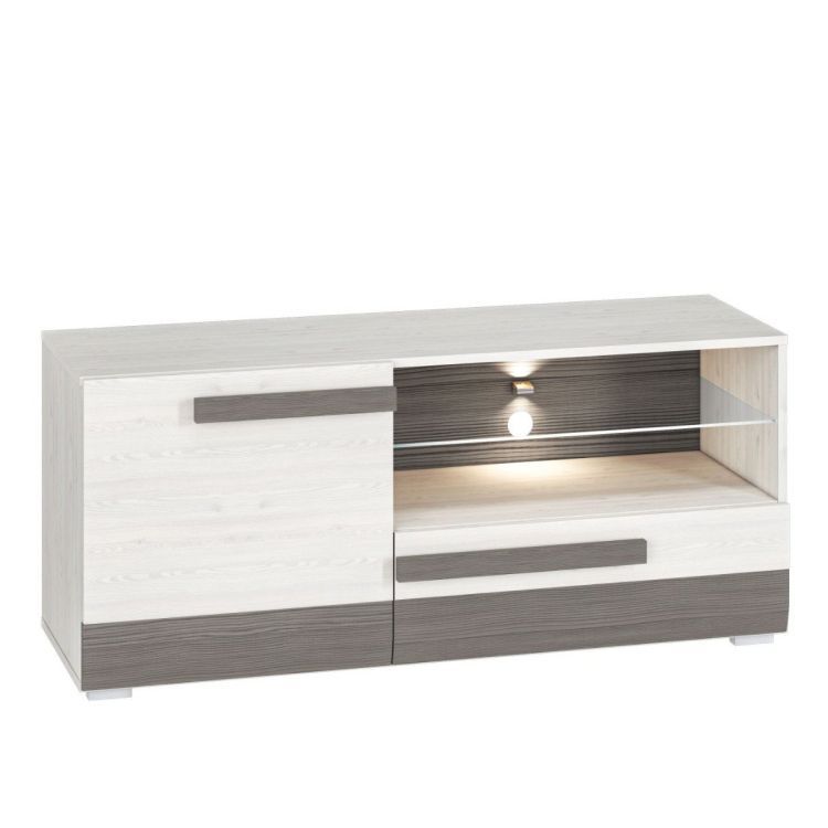 Szafka RTV ML Meble BIANKA 128 sosna śnieżna/szara 1 szt.