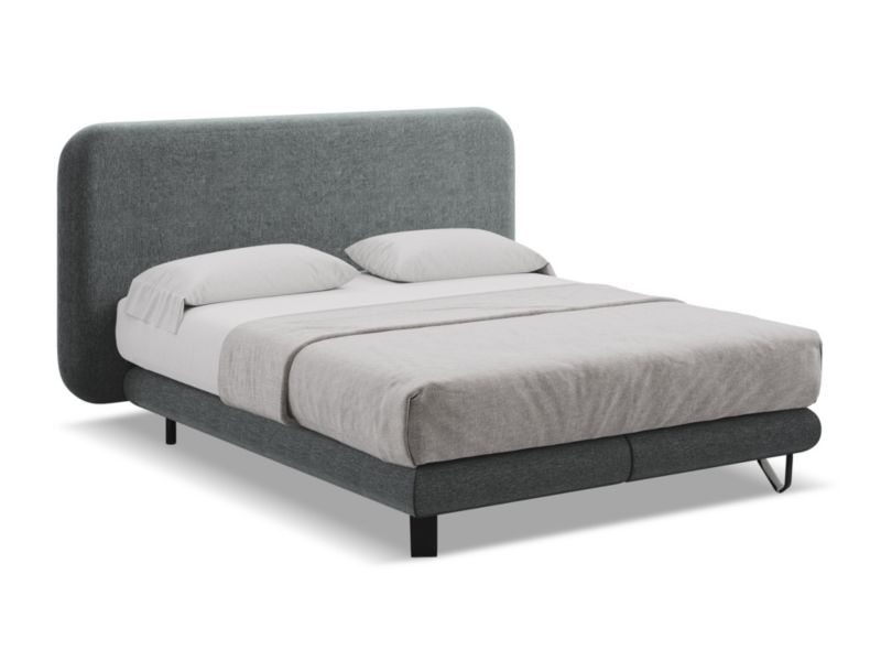 Łóżko LaMiaSofa Ilima z tkaniny szenilowej 180x200 grafitowy 1 szt.