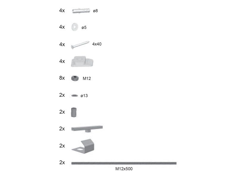 Zestaw montażowy do wanien Ravak Panelkit przedni U 1szt