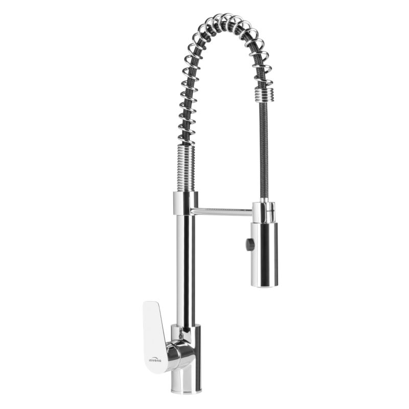 Bateria kuchenna zlewozmywakowa Invena Dokos z dwufunkcyjną wylewką srebrny 1 szt.