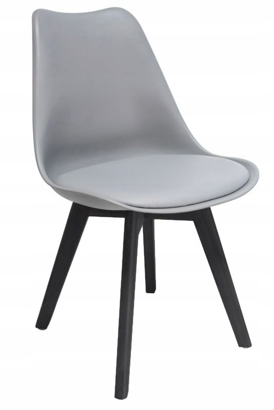 Krzesło kuchenne JUMI wygodne do kuchni jadalni salonu ekoskóra szare 1 szt.