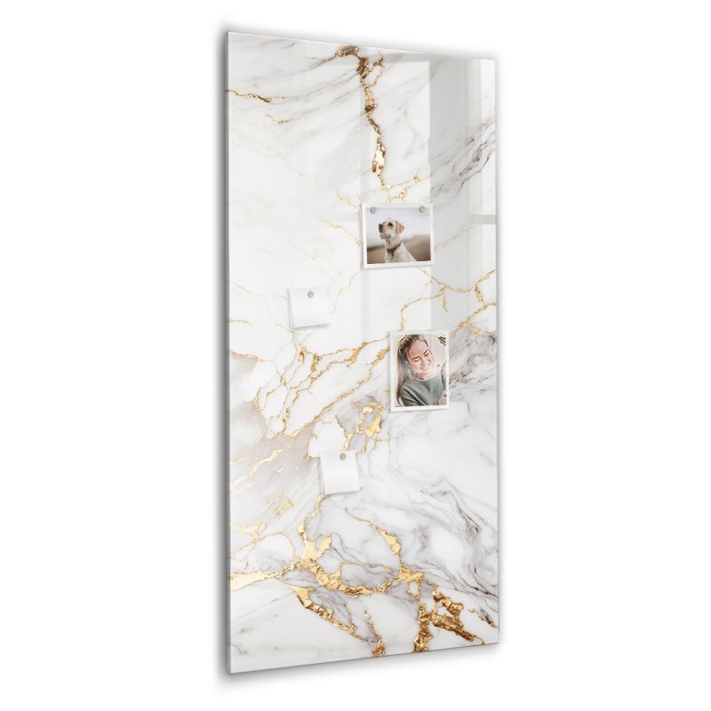 Szklana tablica magnetyczna z czarnym markerem Wallfluent 60x120 cm Dekoracyjny marmur 1 szt.