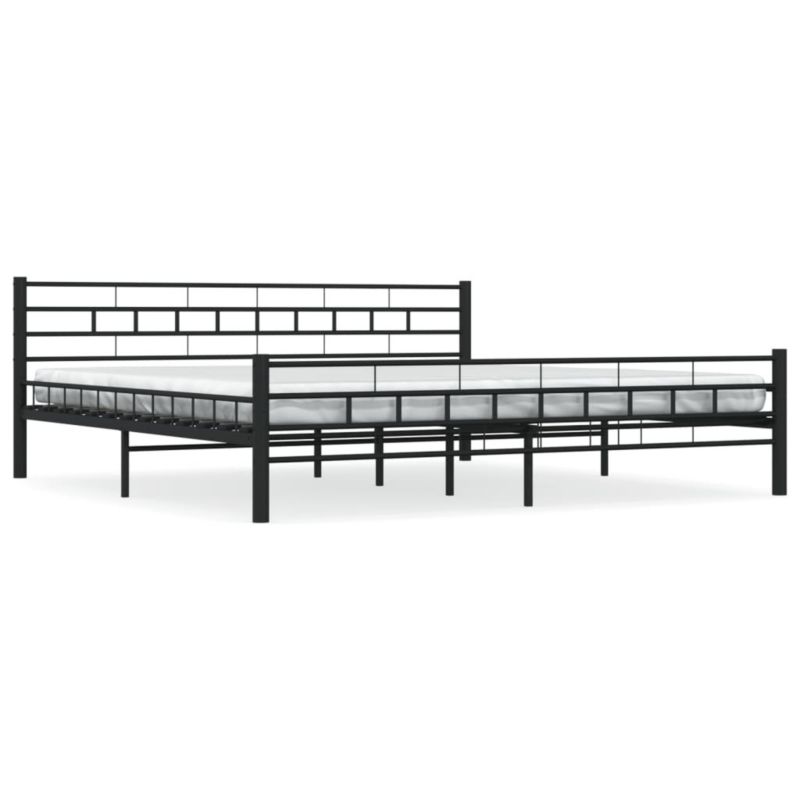 Łóżko metalowe WaszeMeble 200x200 cm czarna WM-285281 1 szt.
