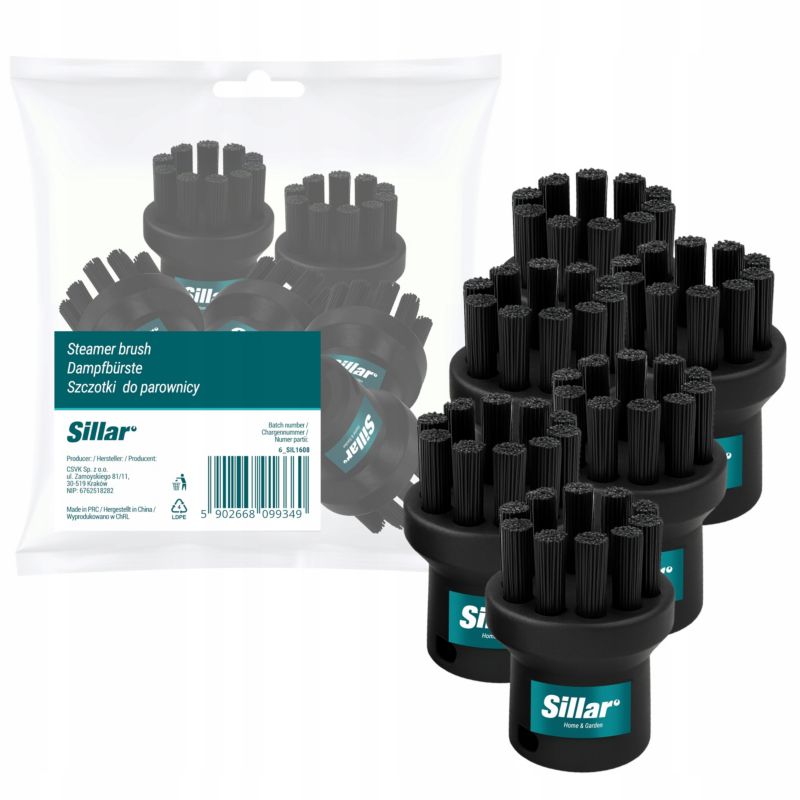 Szczotka do myjki parowej, Sillar, zamiennik, do parownicy Karcher SC1 SC2 SC3 SC4 SC5 SC6, 6szt